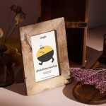 Wooden photo frame mockup