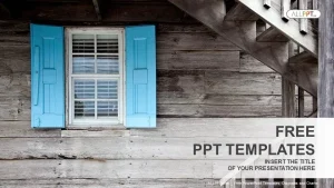 Wooden window shutters PowerPoint Templates