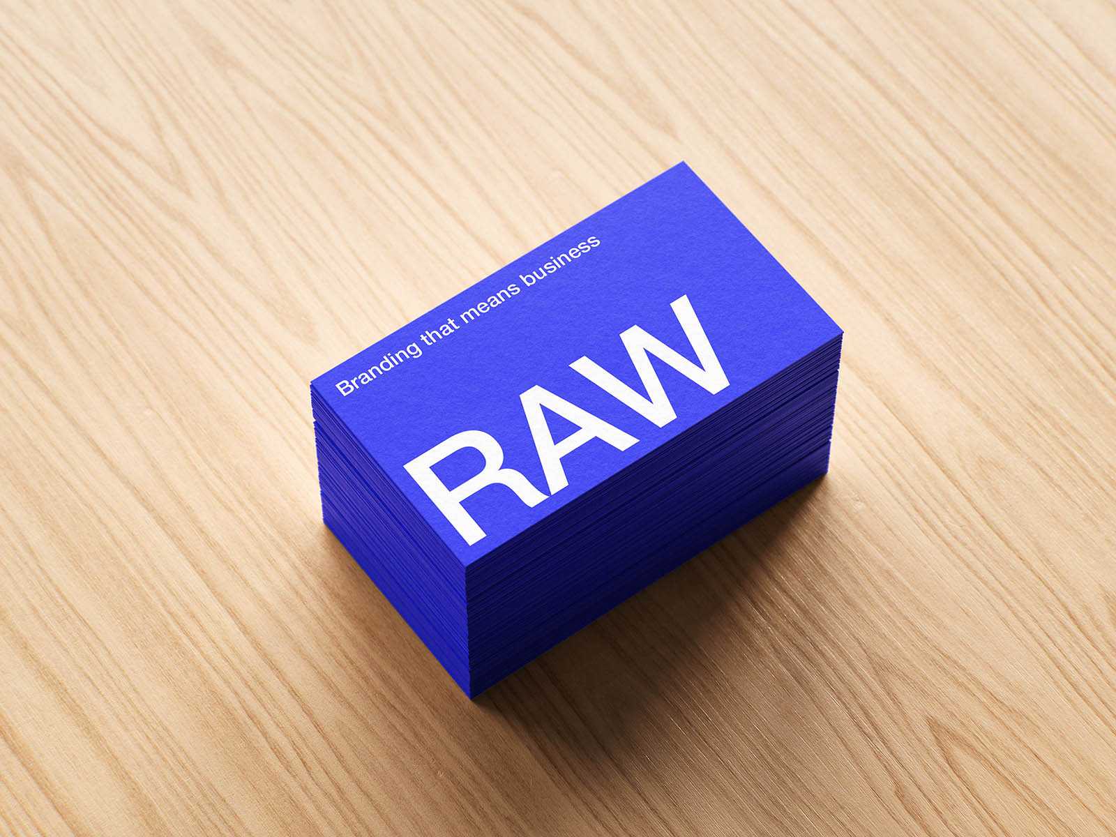 Woodgrain business card mockup