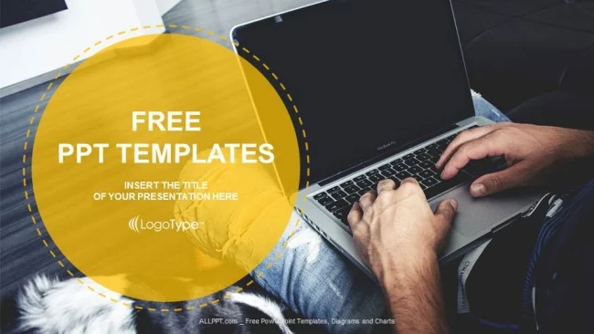 Working On Laptop PowerPoint Templates