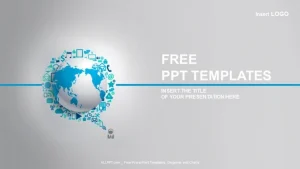 World Globe With App Icon-Business PPT Templates