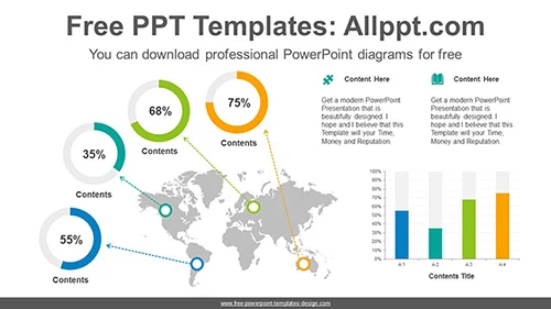 World Map Chart PowerPoint Diagram