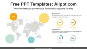 World Map Doughnut Chart PowerPoint Diagram