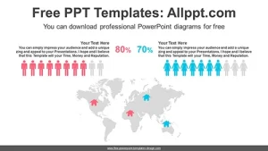 World Map Icon Chart PowerPoint Diagram