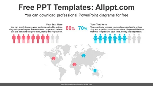 World Map Icon Chart PowerPoint Diagram