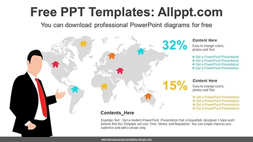 World Map PowerPoint Diagram Template