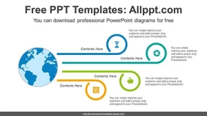 World Map Radial PowerPoint Diagram