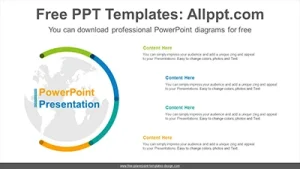 World map radial PowerPoint Diagram Template