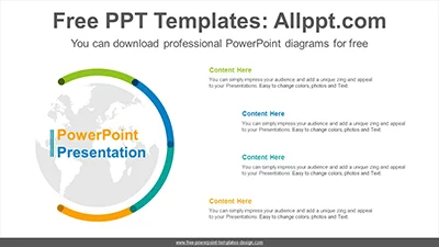 World map radial PowerPoint Diagram Template