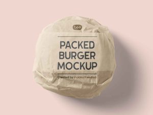 Wrapped Burger Mockup