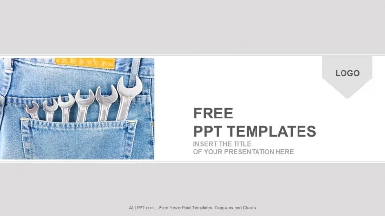 Wrenches package in engineer pocket-Industry PowerPoint Templates