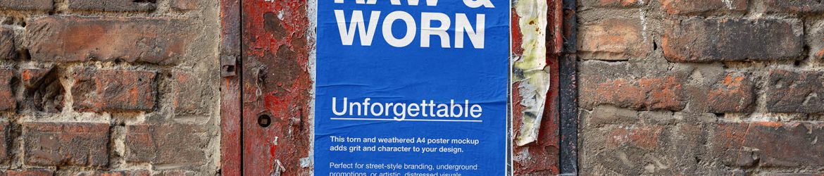 Wrinkled urban poster mockup