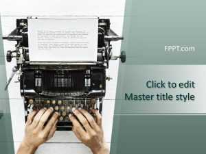 Writer Typewriter PowerPoint Template