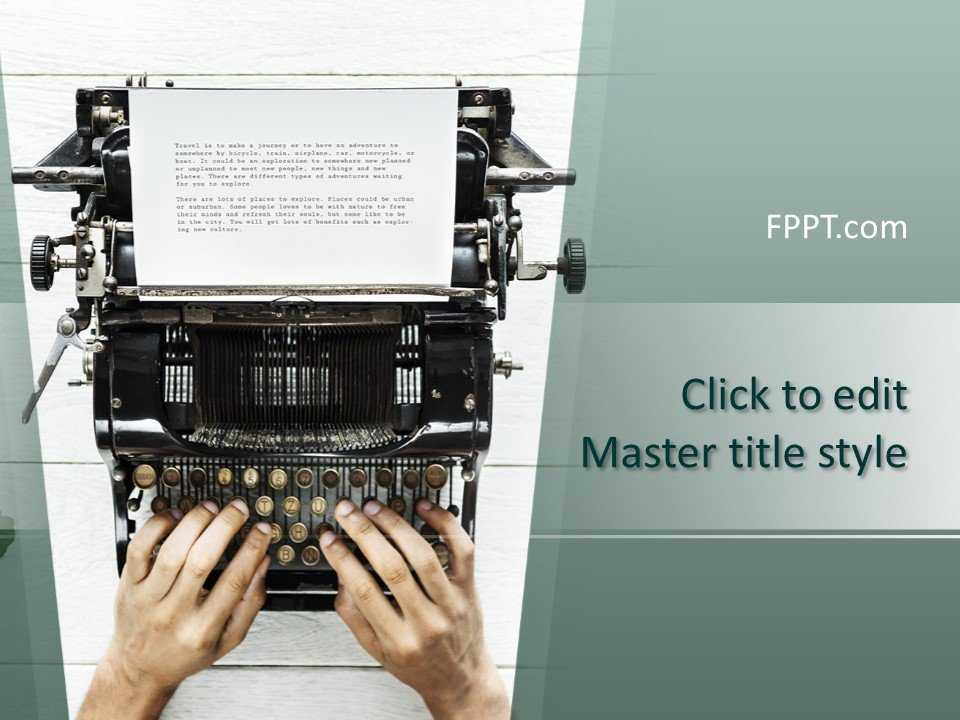 Writer Typewriter PowerPoint Template