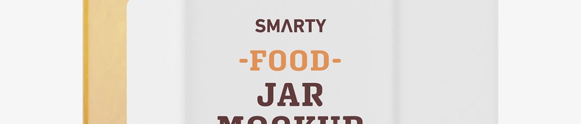 Yellow jam jar mockup