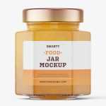 Yellow jam jar mockup
