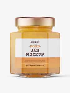 Yellow jam jar mockup