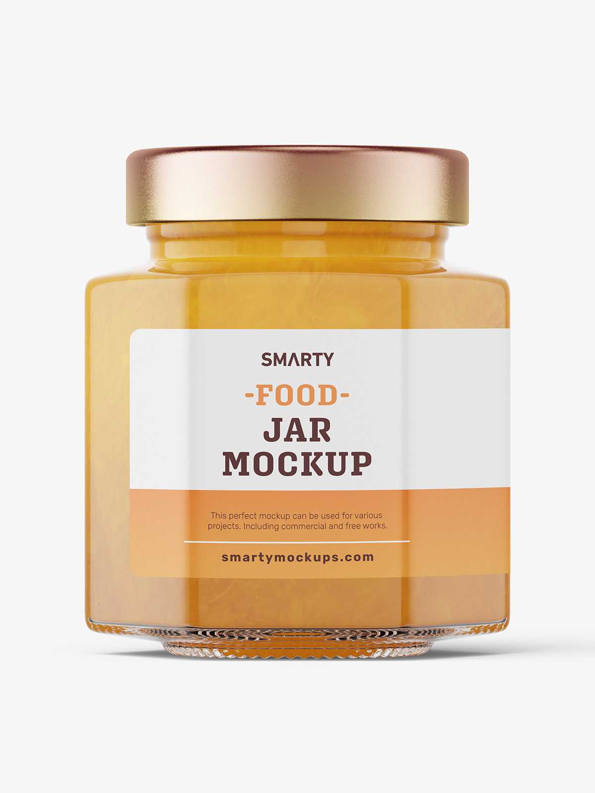 Yellow jam jar mockup