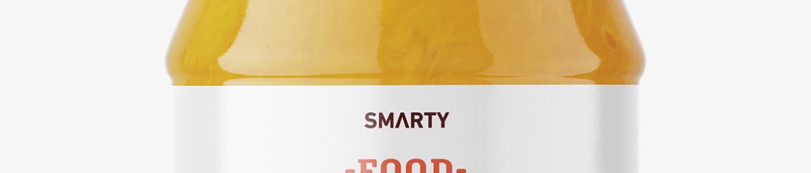 Yellow jam jar mockup