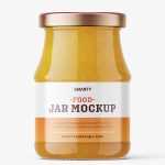 Yellow jam jar mockup