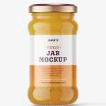 Yellow jam jar mockup