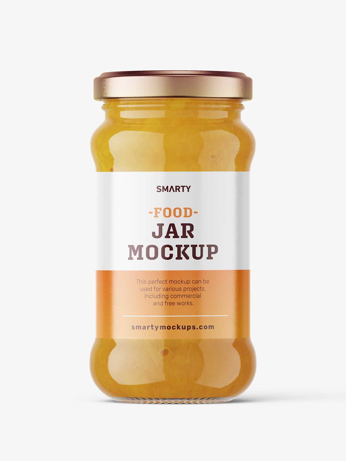 Yellow jam jar mockup