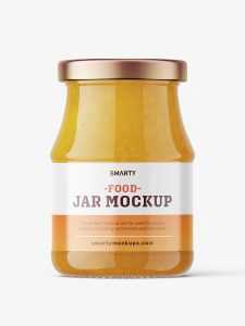 Yellow jam jar mockup