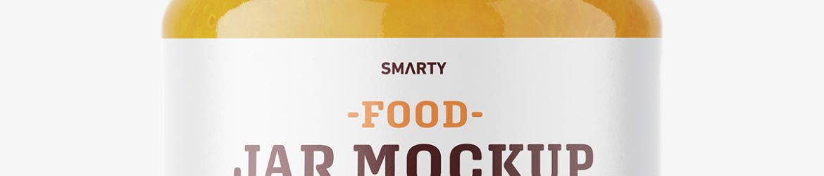 Yellow jam jar mockup
