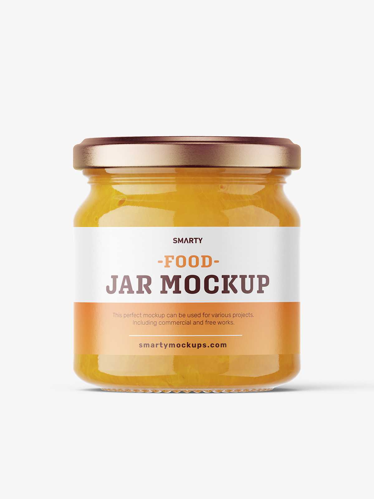 Yellow jam jar mockup