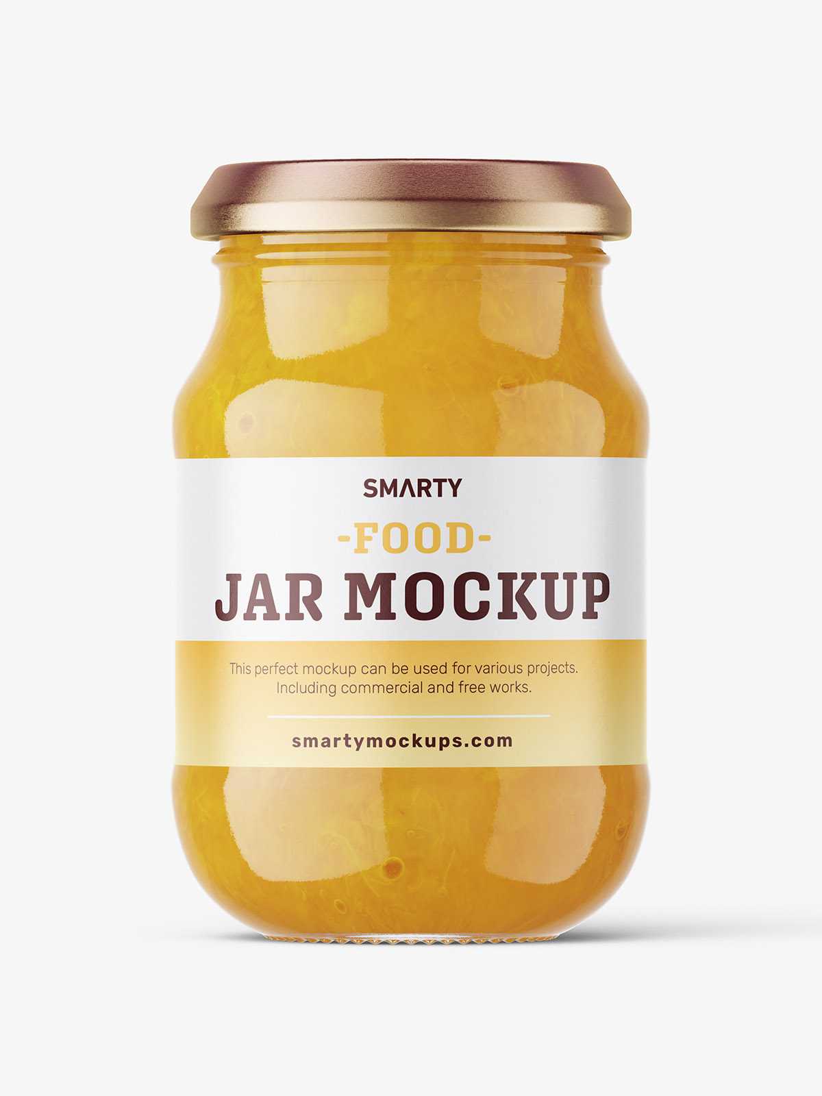 Yellow jam jar mockup
