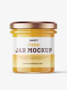 Yellow jam jar mockup