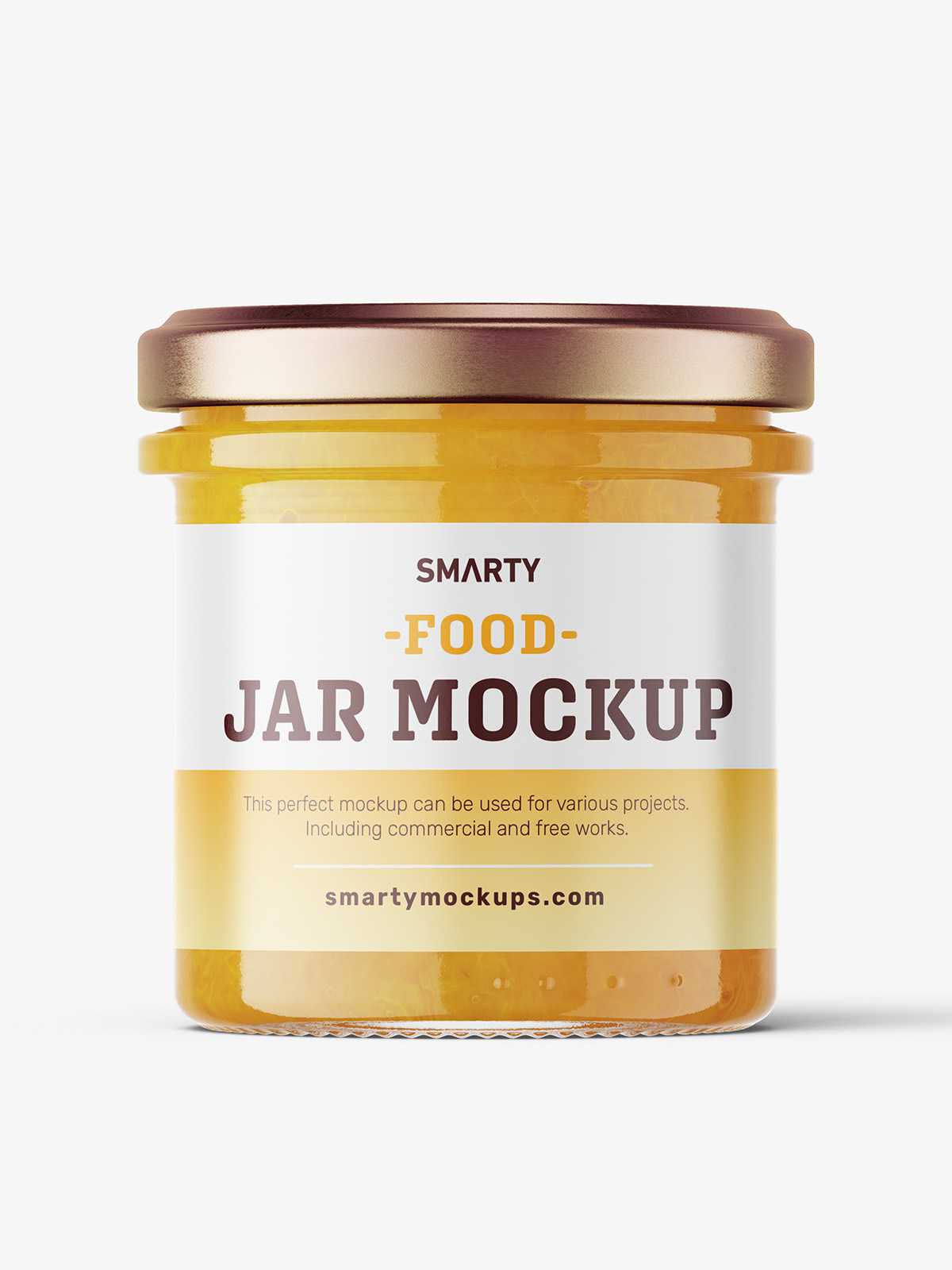 Yellow jam jar mockup