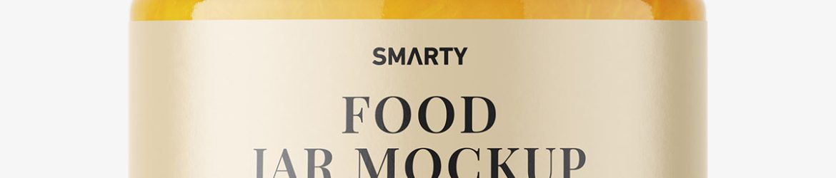 Yellow jam jar mockup