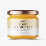 Yellow jam jar mockup