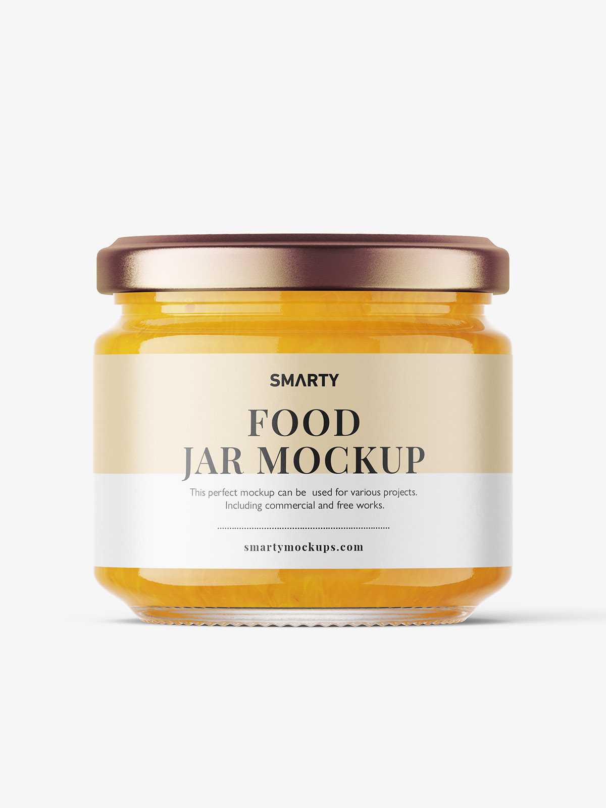Yellow jam jar mockup