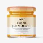 Yellow jam jar mockup