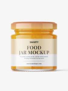 Yellow jam jar mockup