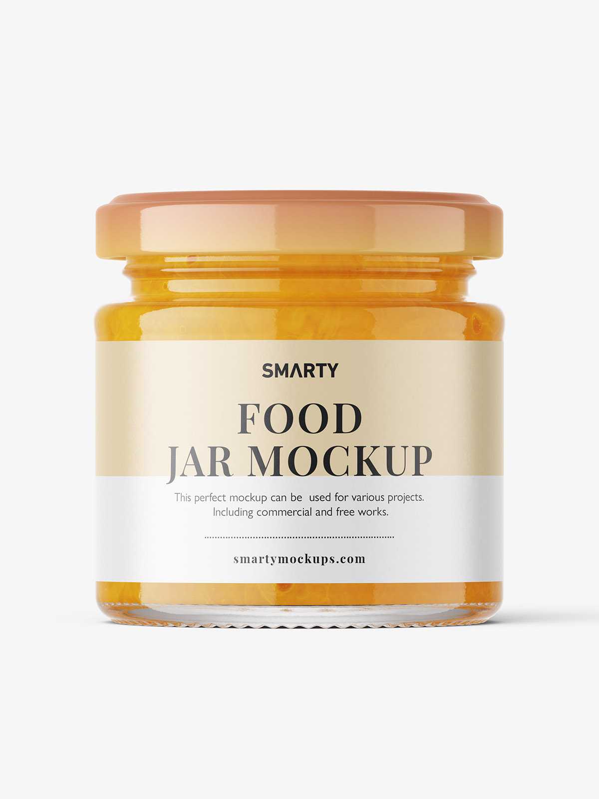Yellow jam jar mockup