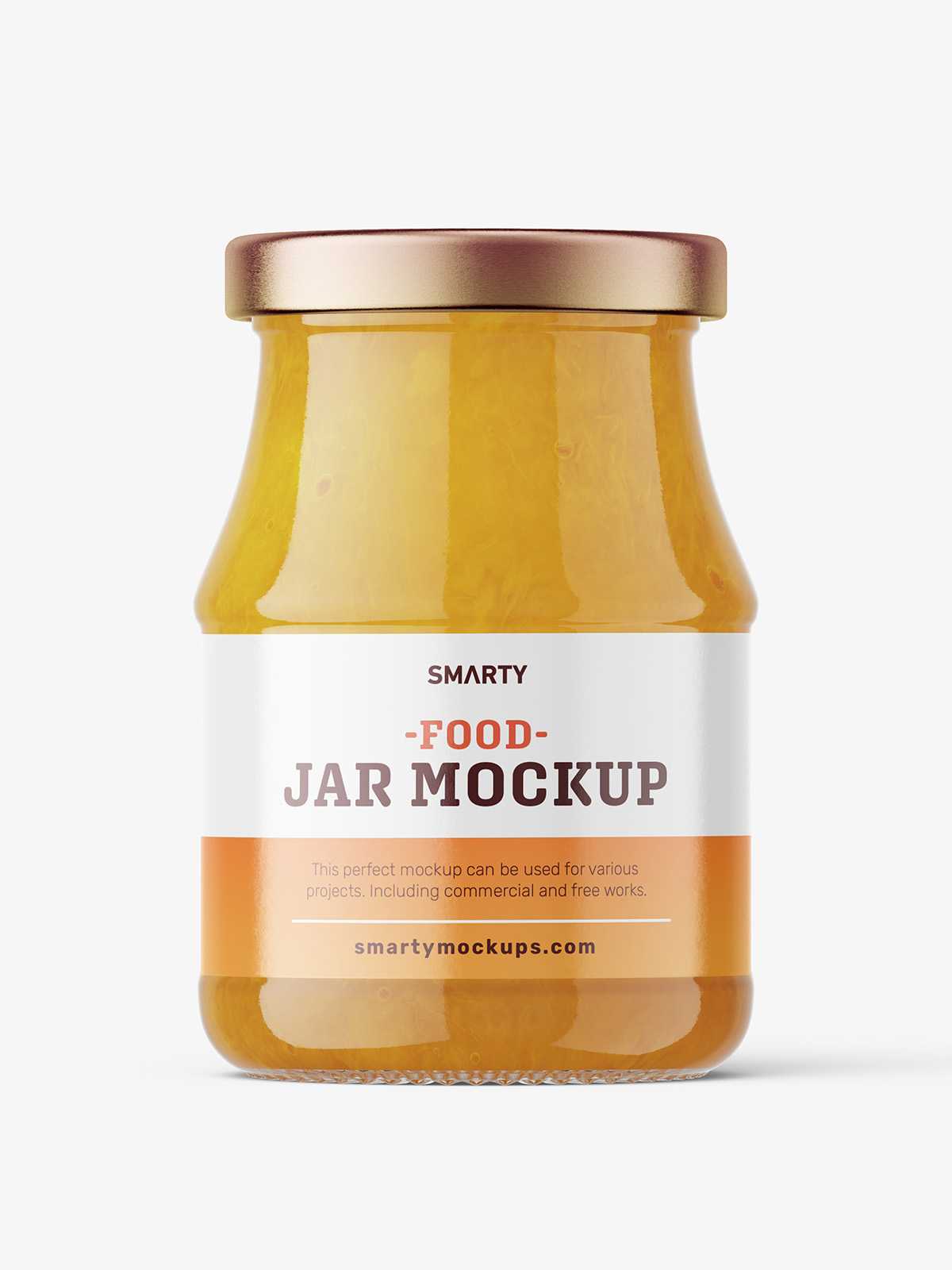 Yellow jam jar mockup