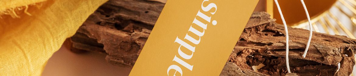 Yellow scene with label tag mockup