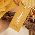 Yellow scene with label tag mockup