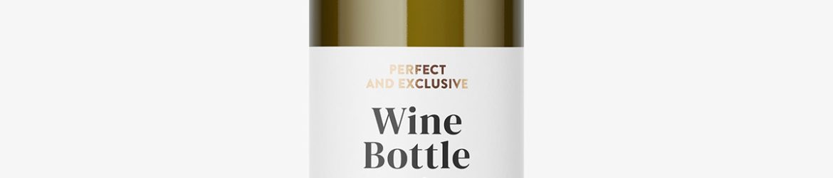 Yellow wine bottle mockup