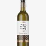 Yellow wine bottle mockup