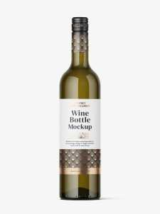 Yellow wine bottle mockup