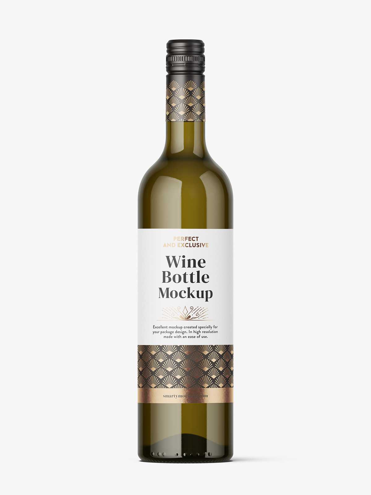 Yellow wine bottle mockup