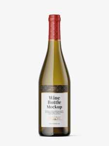 Yellow wine bottle mockup