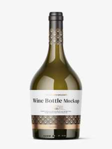 Yellow wine bottle mockup