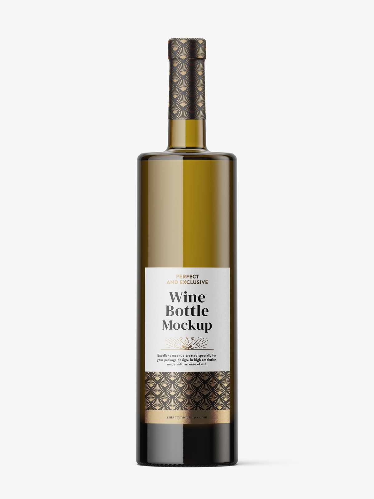 Yellow wine bottle mockup