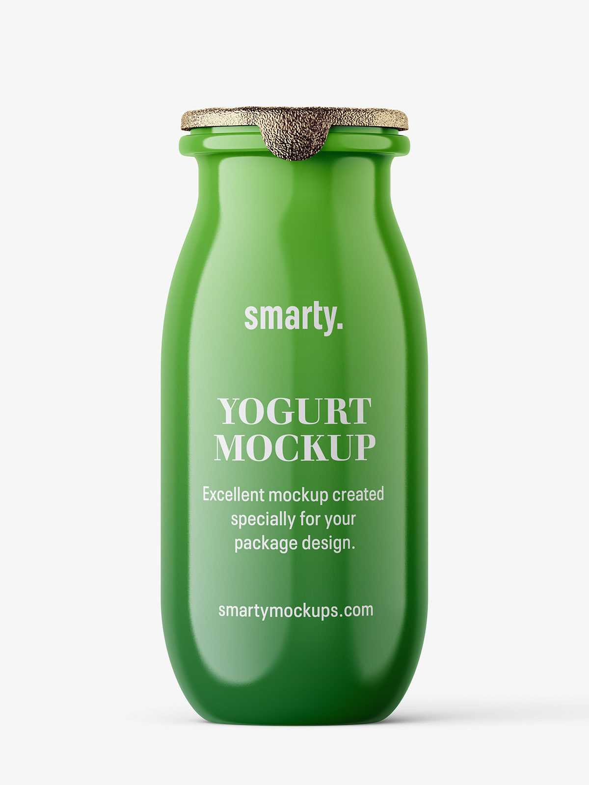 Yogurt bottle mockup / glossy
