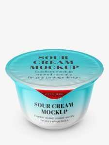 Yogurt mockup container / top view